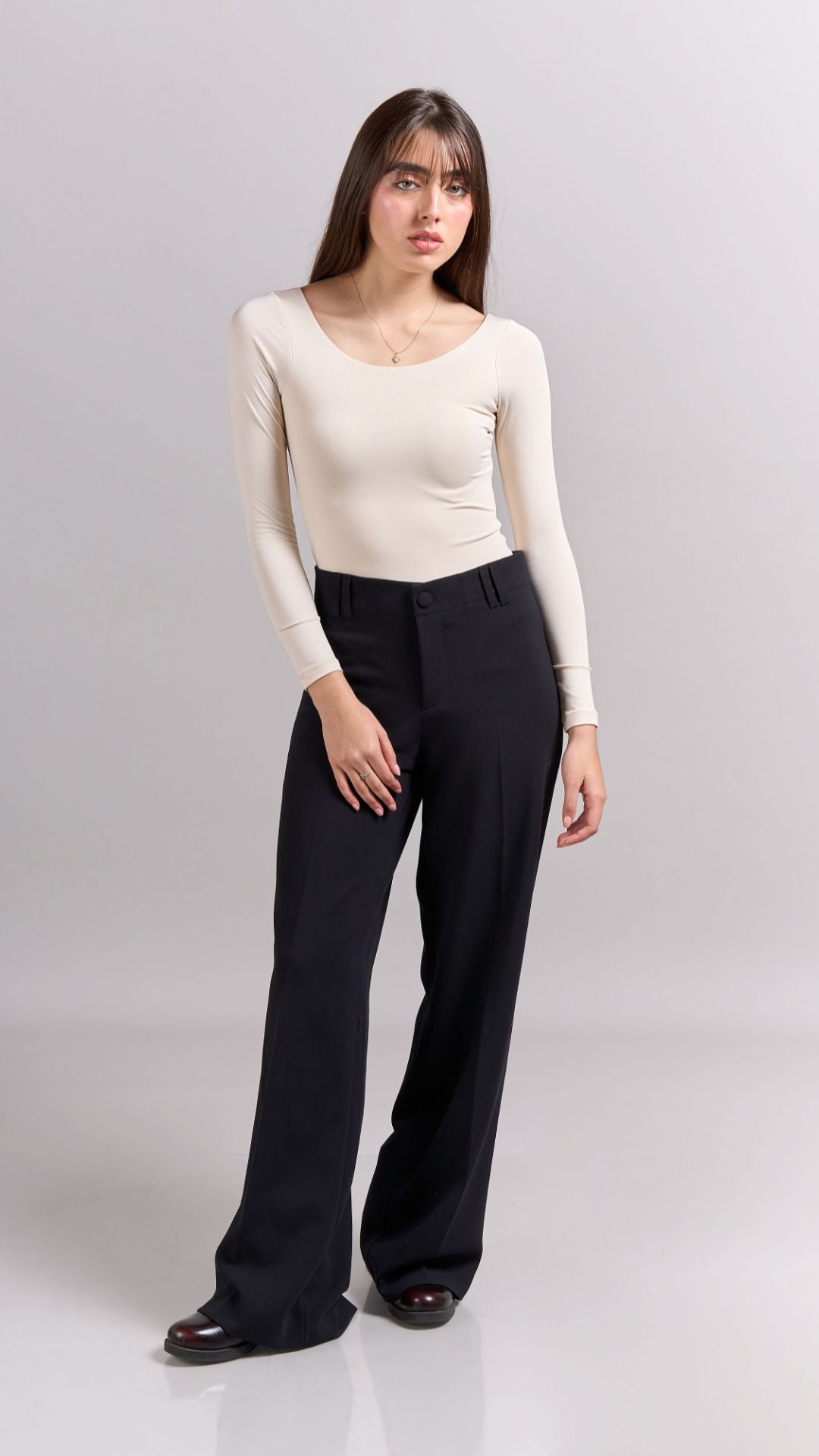 Body cuello redondo Ivory