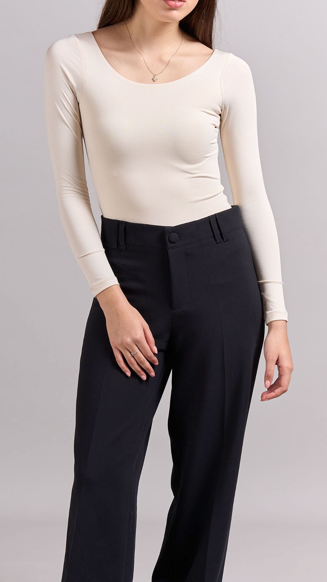 Body cuello redondo Ivory