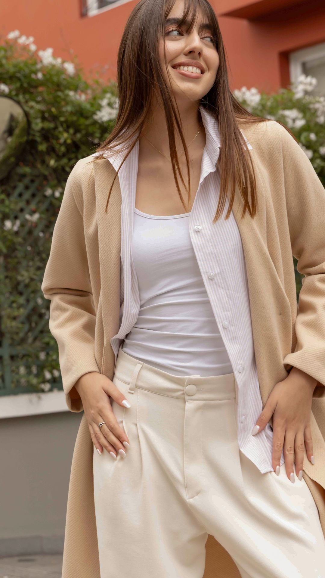 Abrigo Largo Tweed l Beige