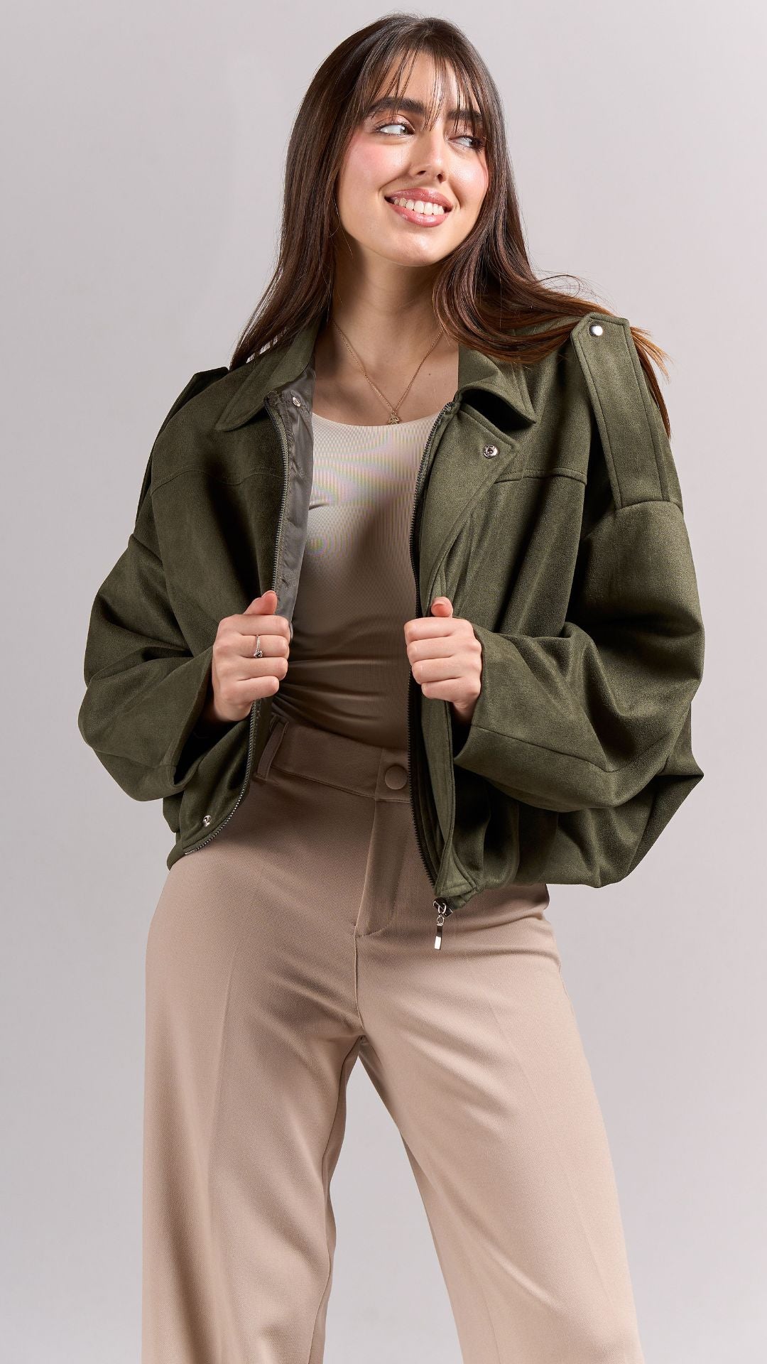 PREVENTA Suede effect - Bomber Jacket
