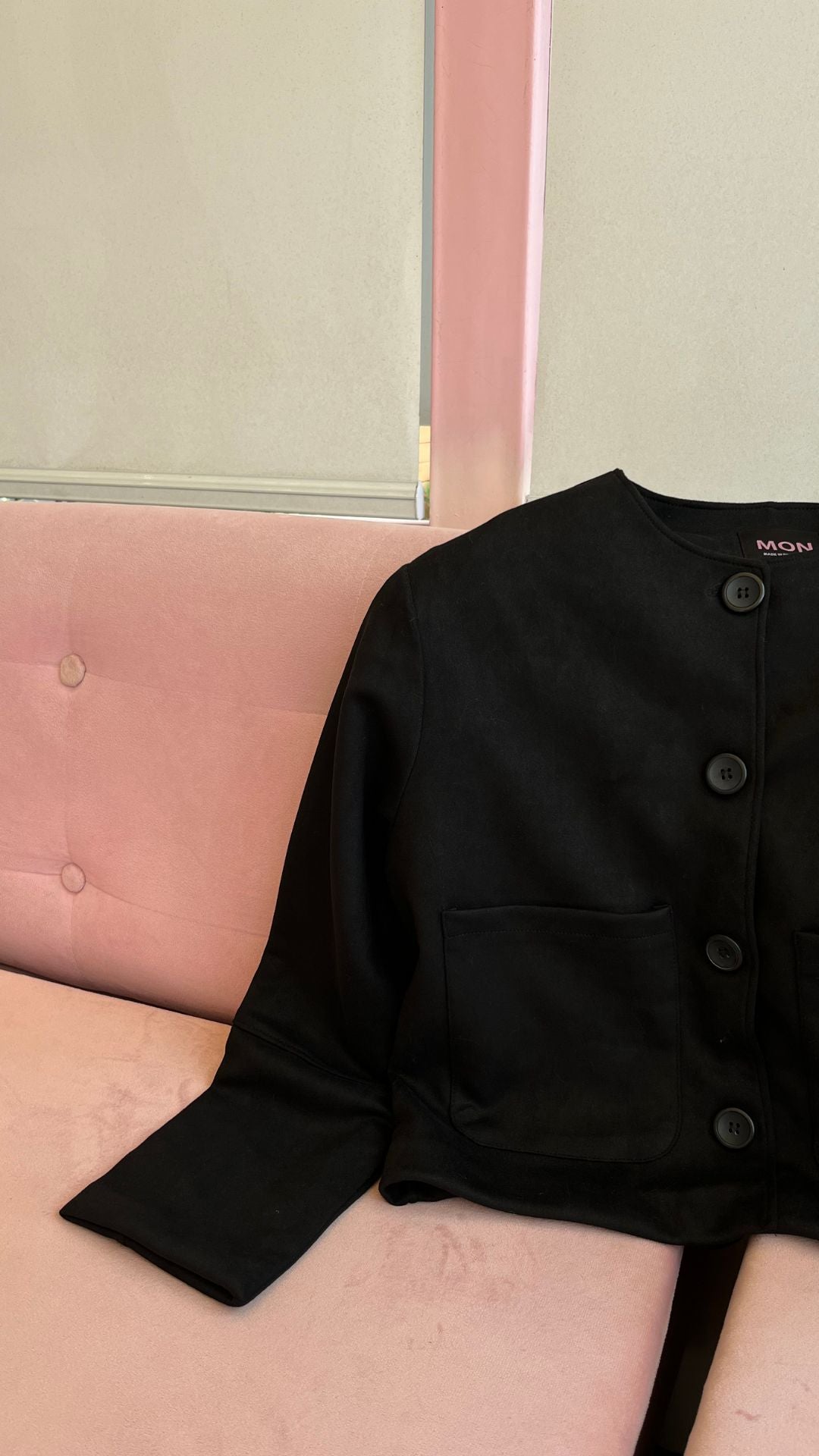 Chaqueta suede corta / Negra