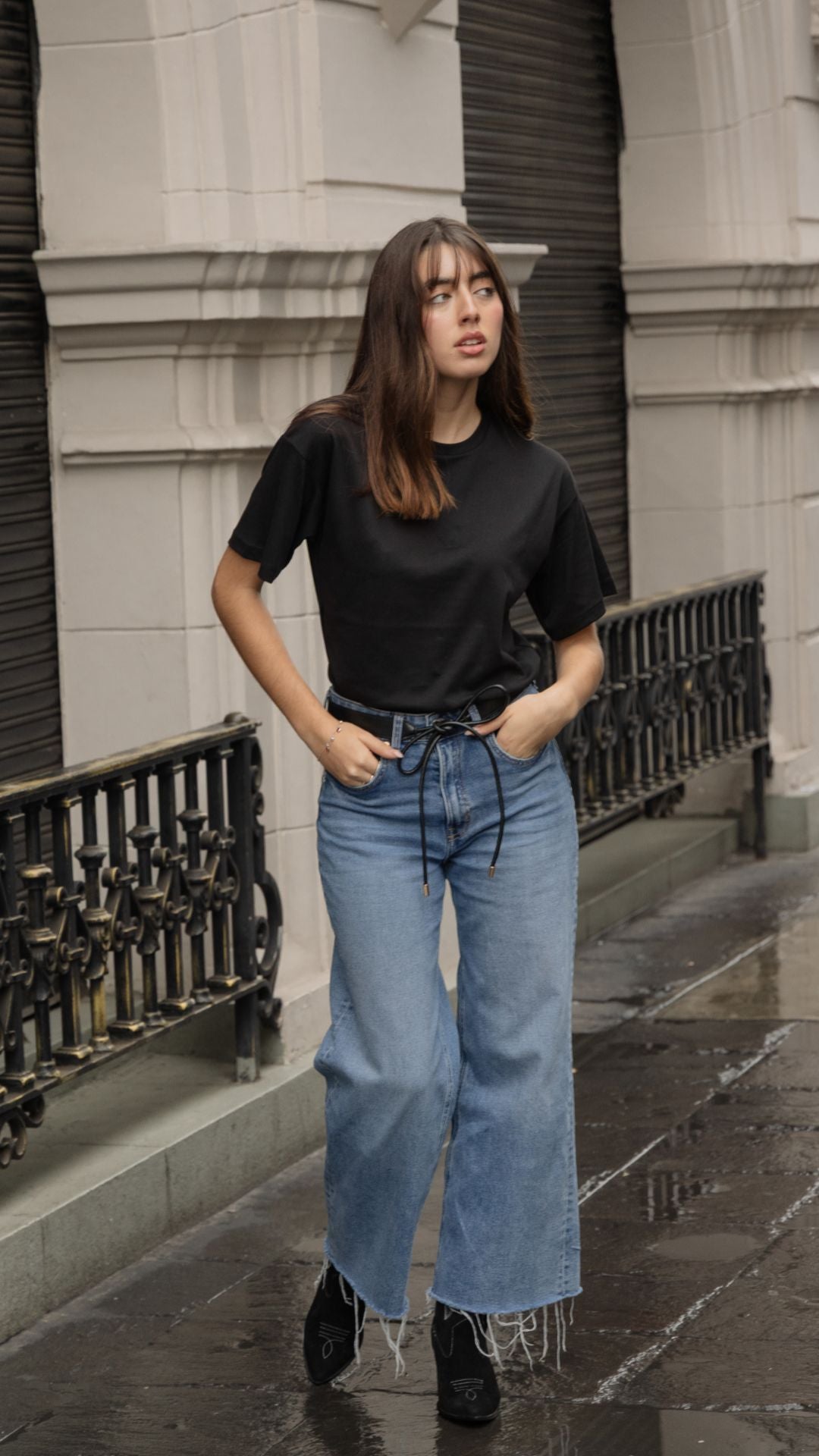 Preventa Camiseta Semi Oversize Negro- Pima Cotton