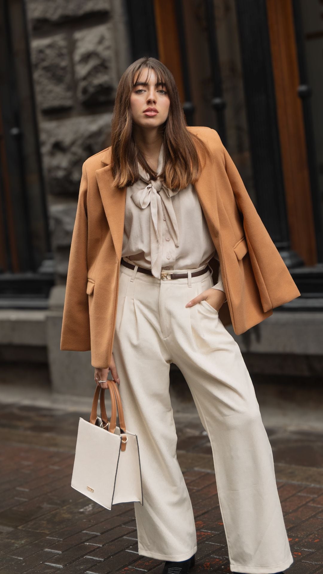 Abrigo tipo Blazer Paño Italiano - Camello