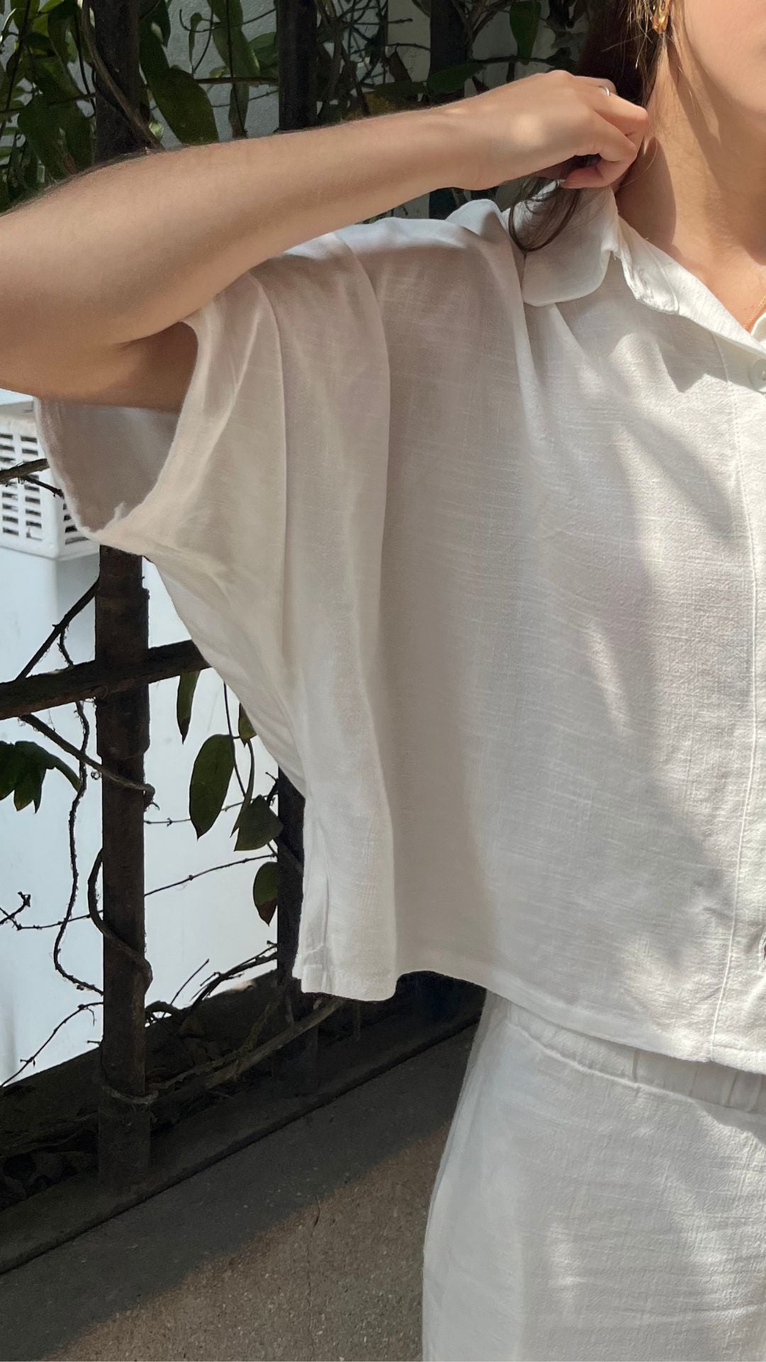 Blusa Lino Over - Blanca