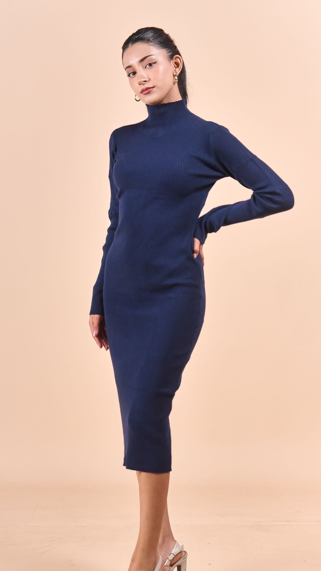 Vestido Knit - Midi Azul