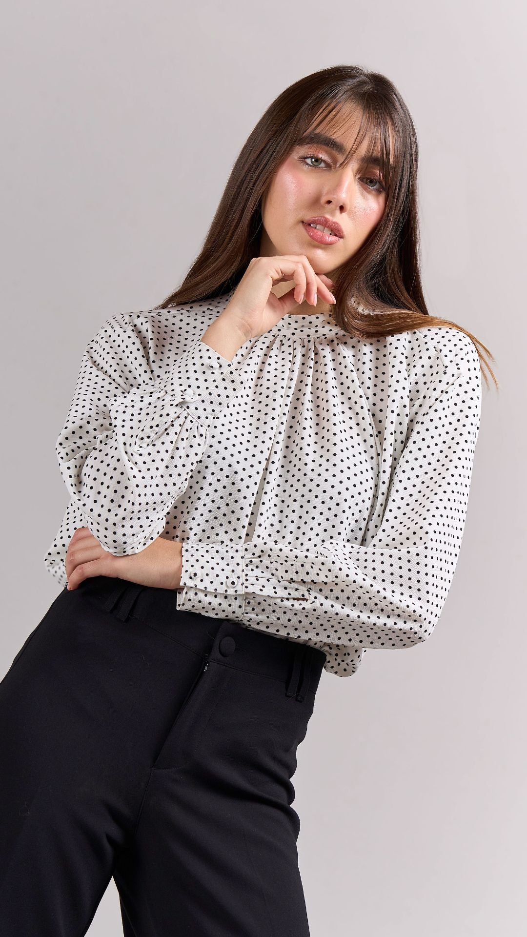 Blusa Lorreine Polka Dots Blanca