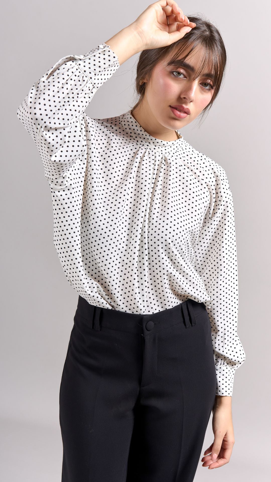 Blusa Lorreine Polka Dots Blanca