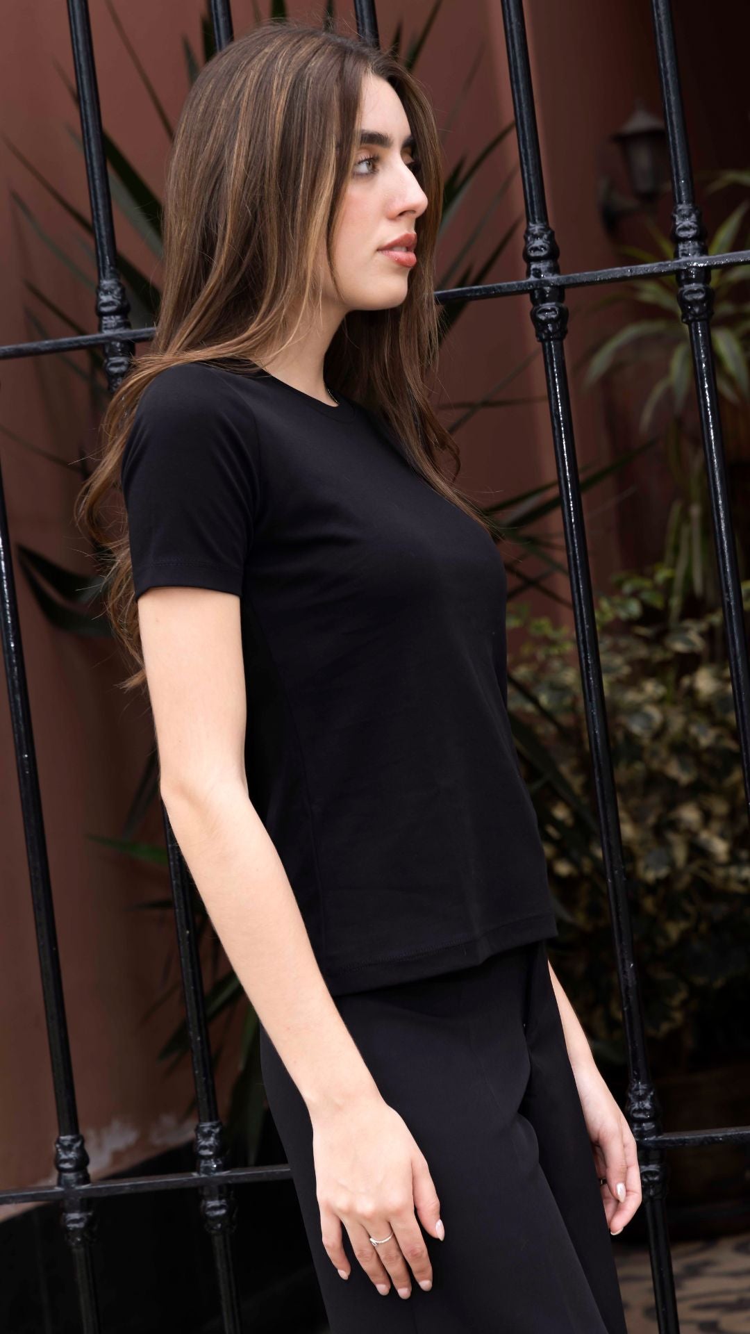 Classic Fit T-shirt Negro - Gamuza Pima