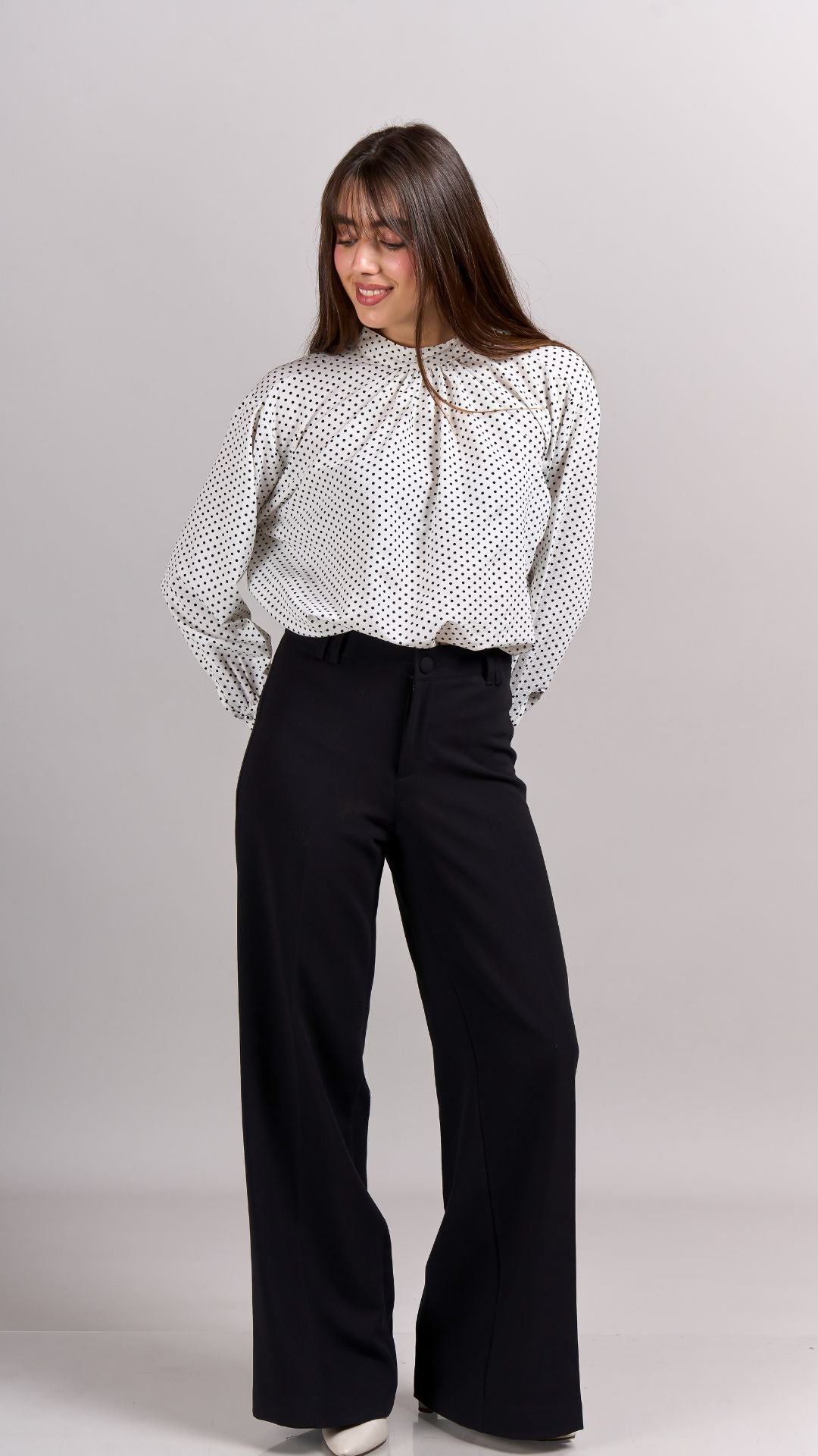 Blusa Lorreine Polka Dots Blanca