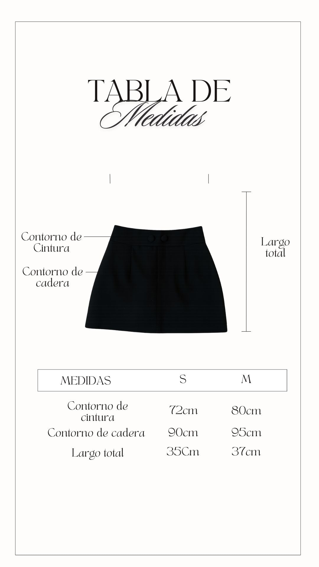 Falda Short sastre Negro