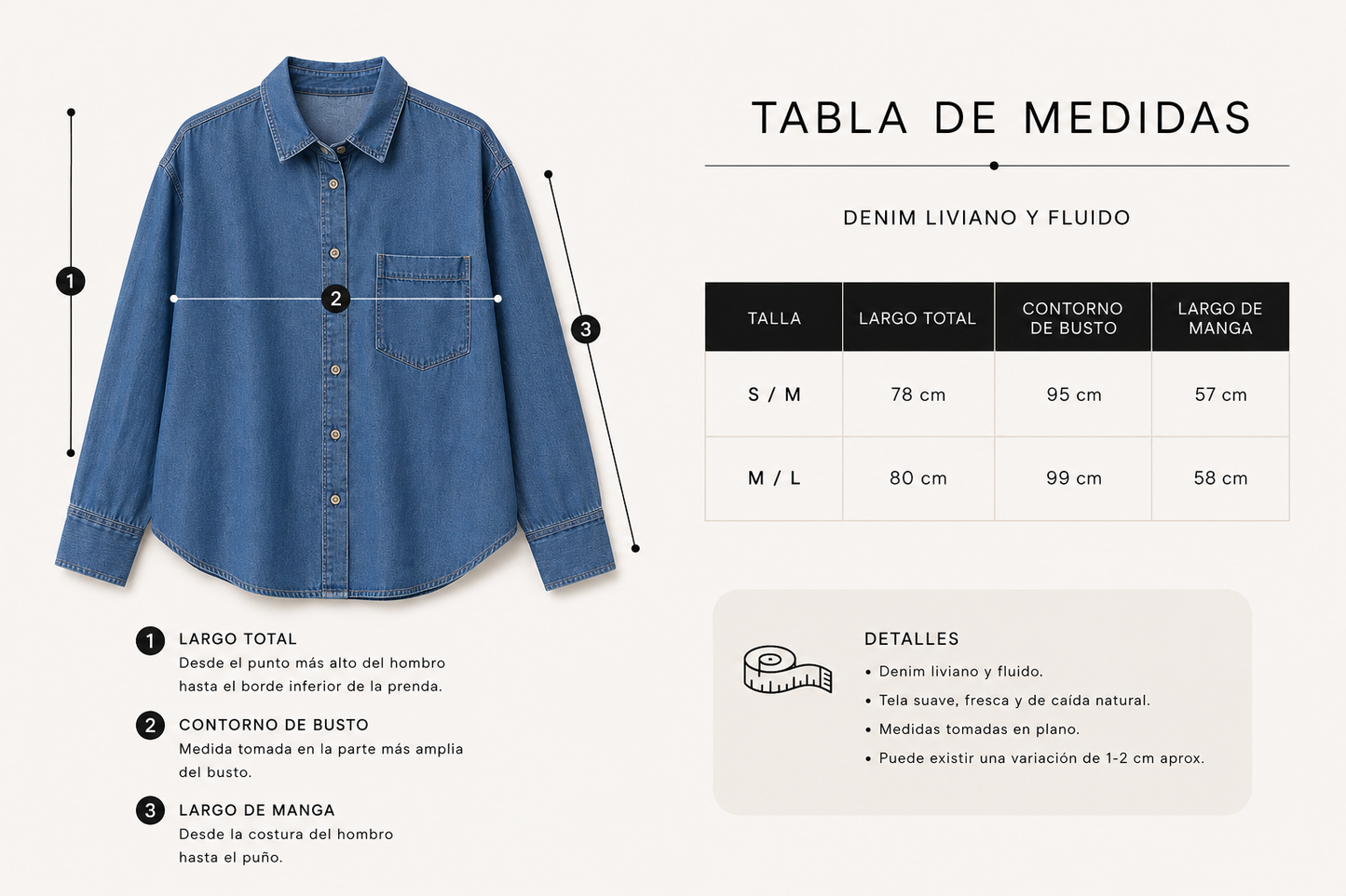 Preventa Camisa Denim - Azure