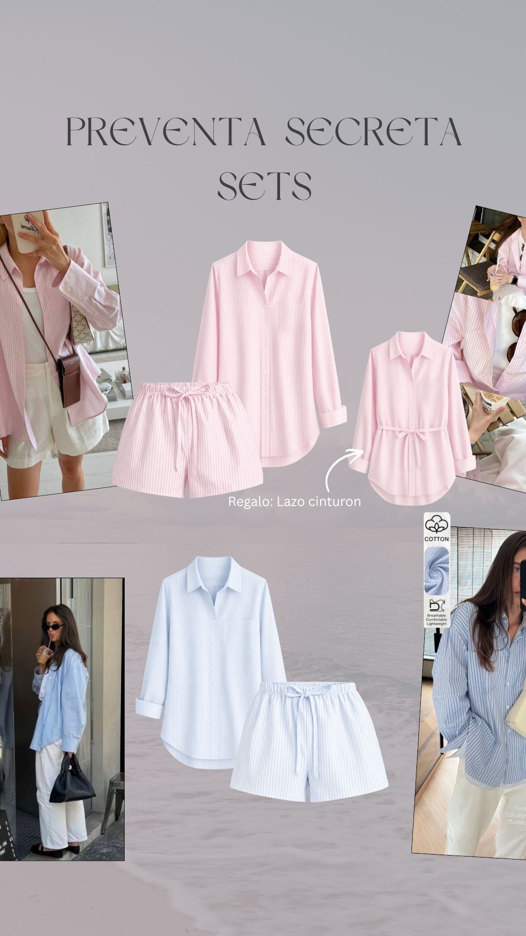 Camisa Celeste 100% Cotton