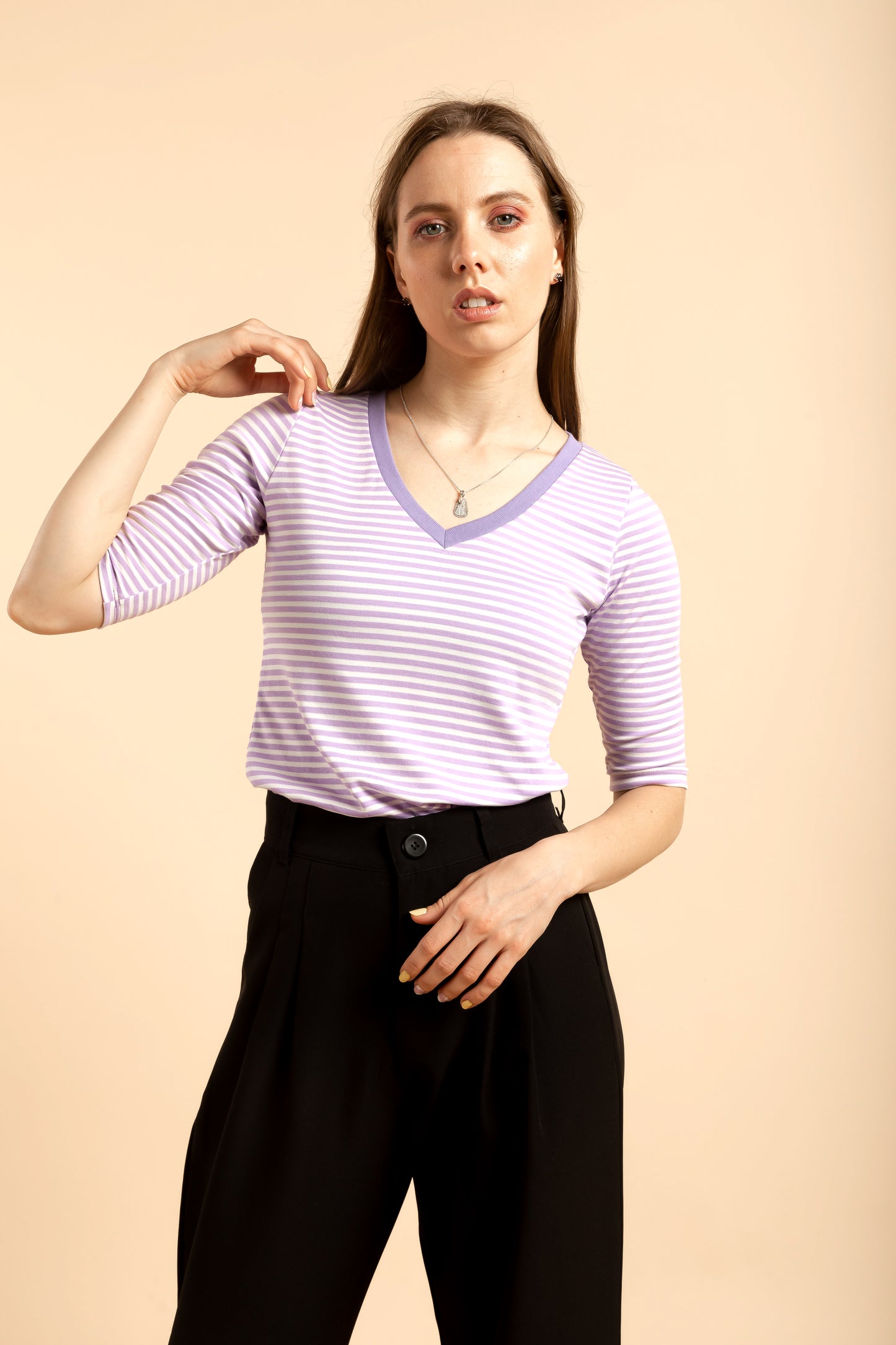 Polo Lila Rayas – Pima bebe