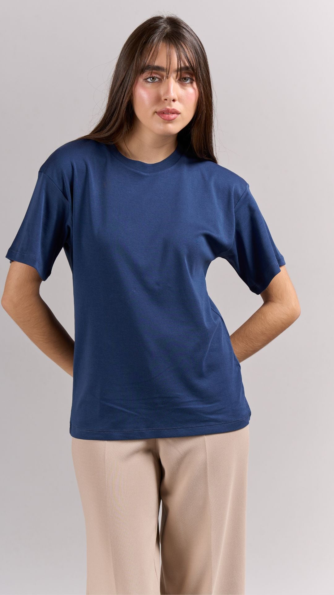Camiseta Semi Oversize Pima - Azul zarafi