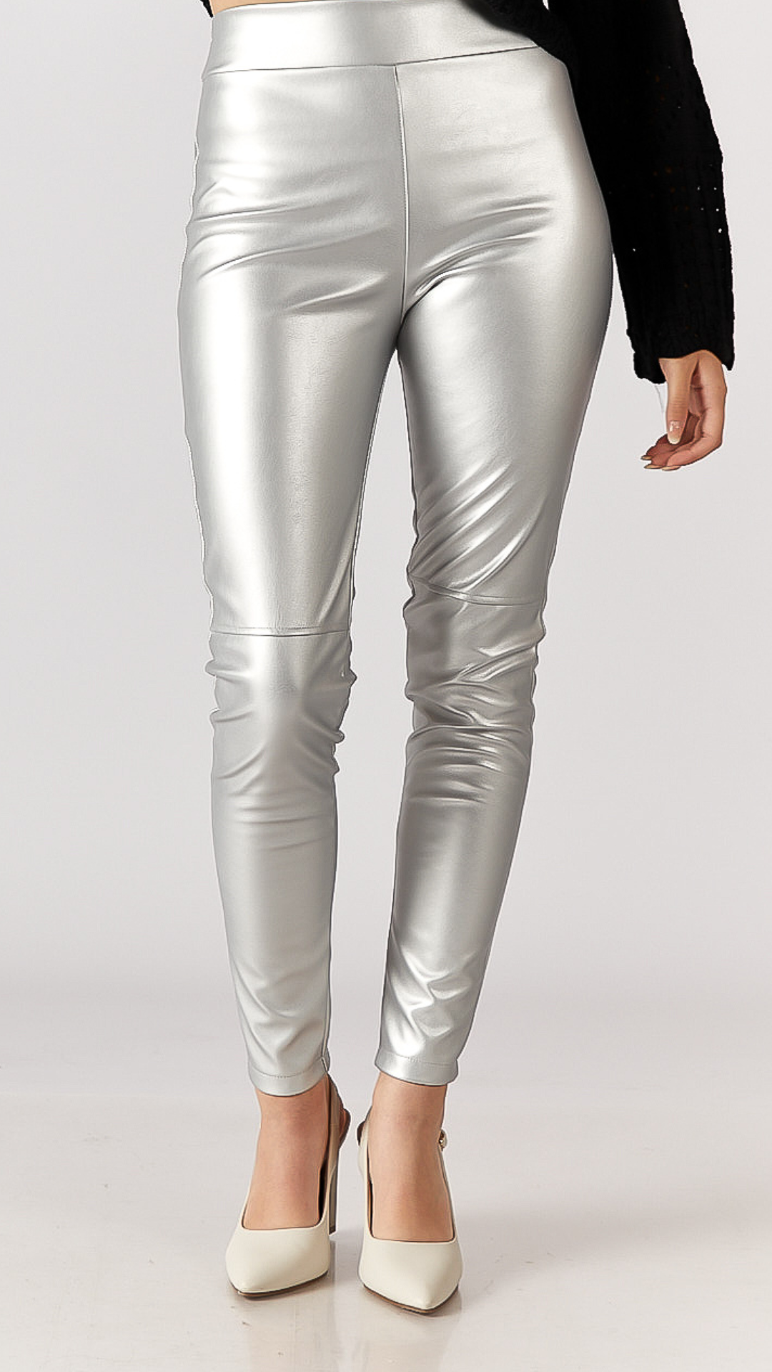 Leggin de cuerina - Plateada