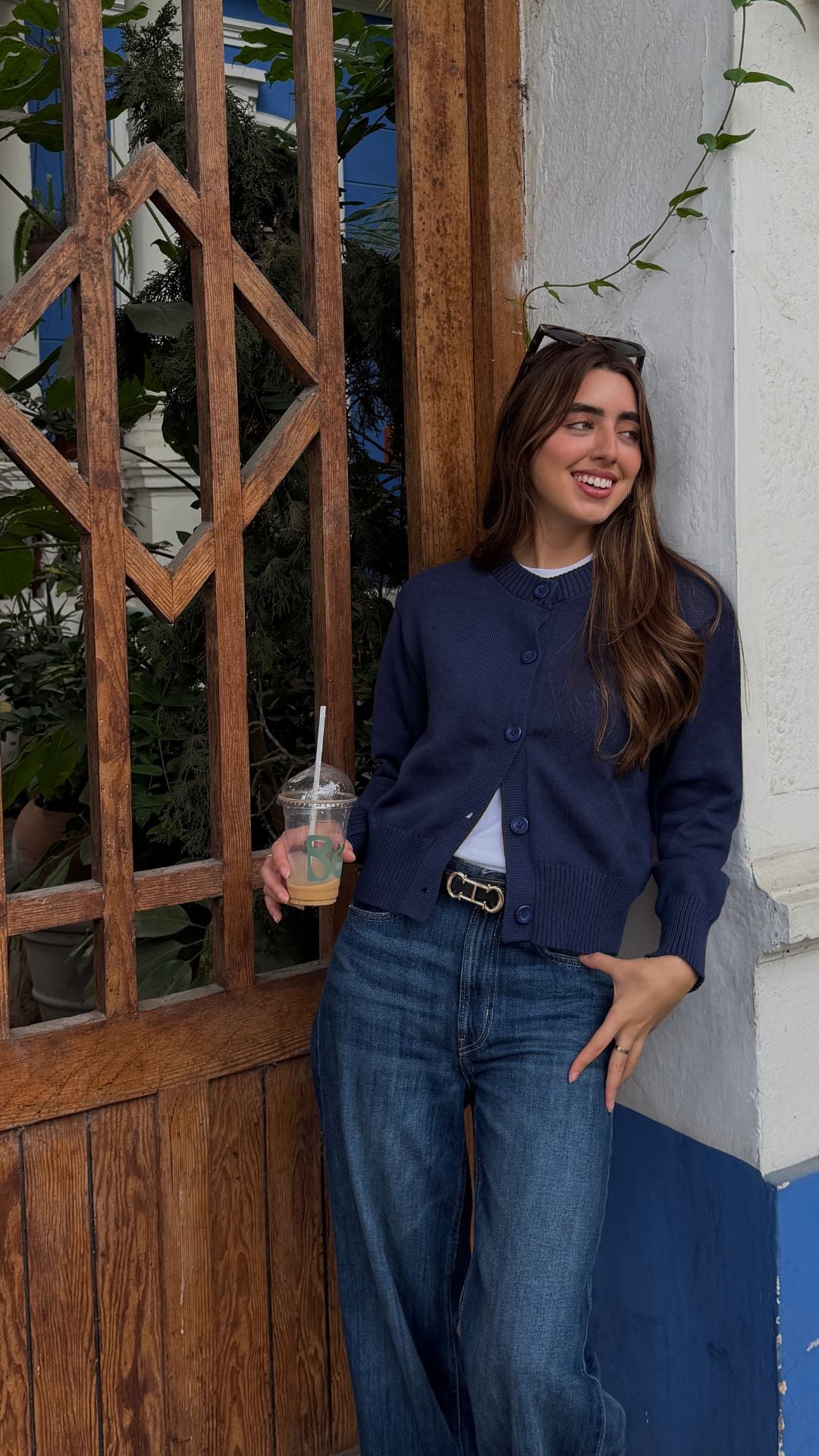 Cardigan Azul Tejido