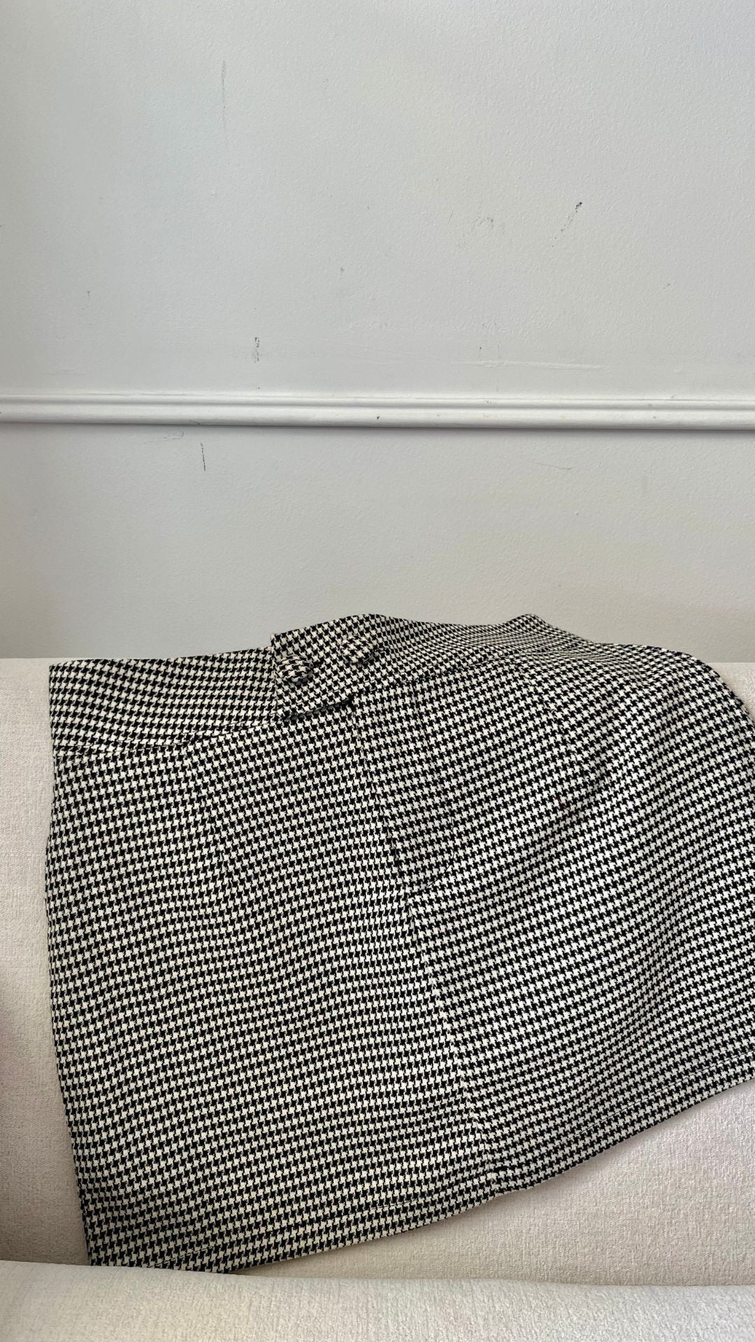 Falda Short sastre Vichy Negro