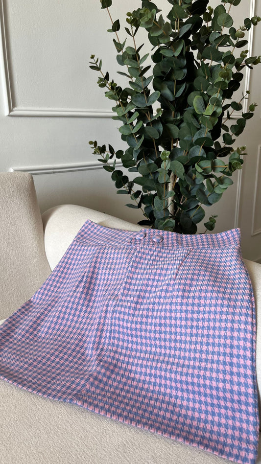 Falda Short sastre rosa Tweed