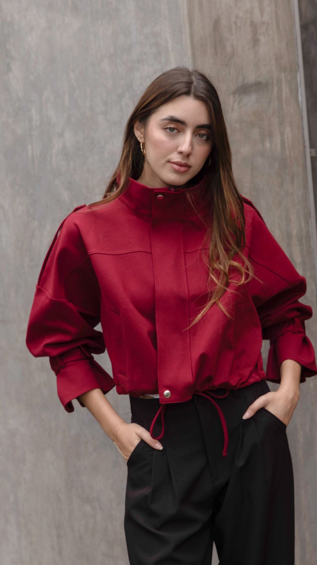 Bomber Jacket Signature Zip Vino