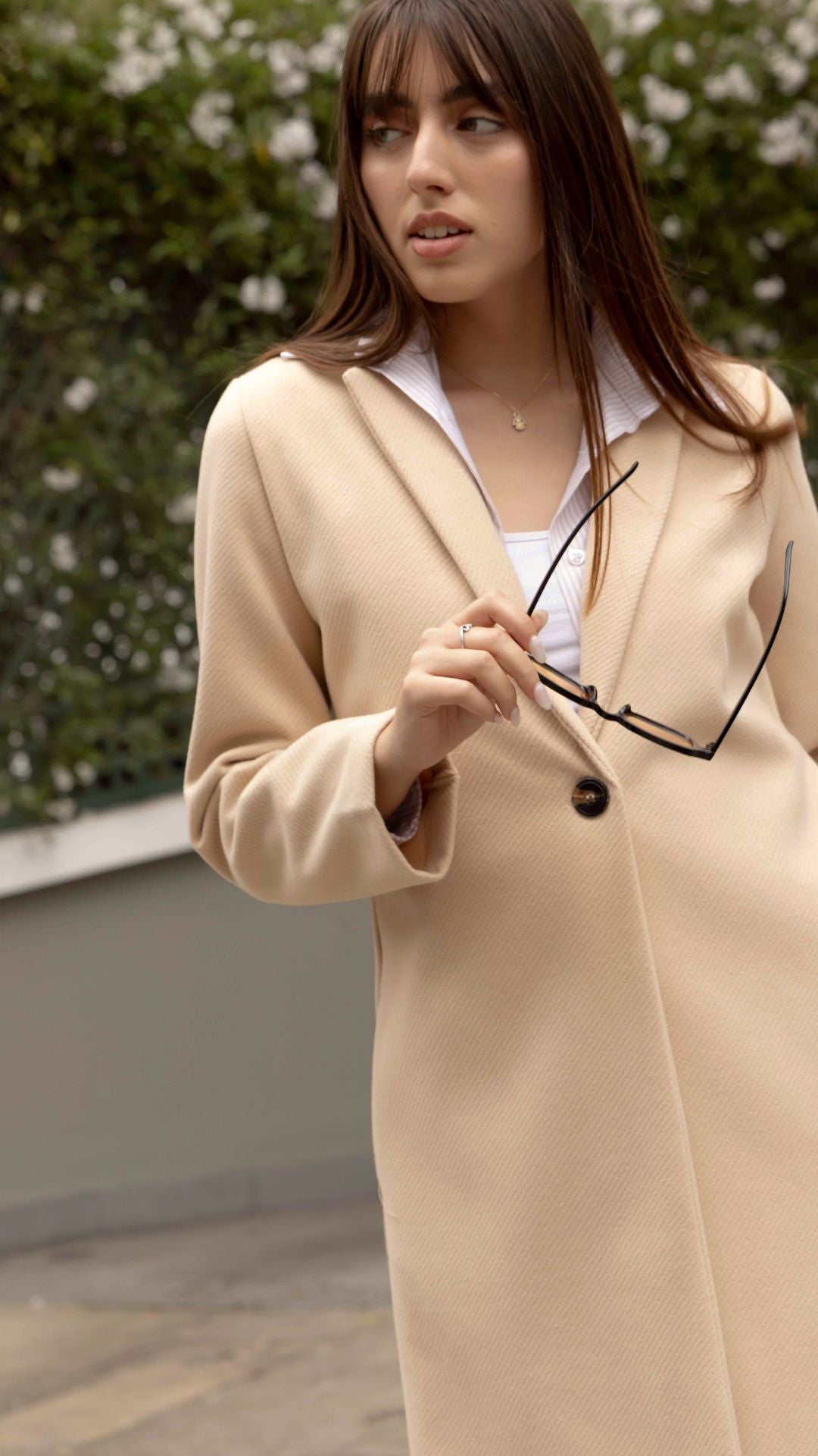Abrigo Largo Tweed l Beige