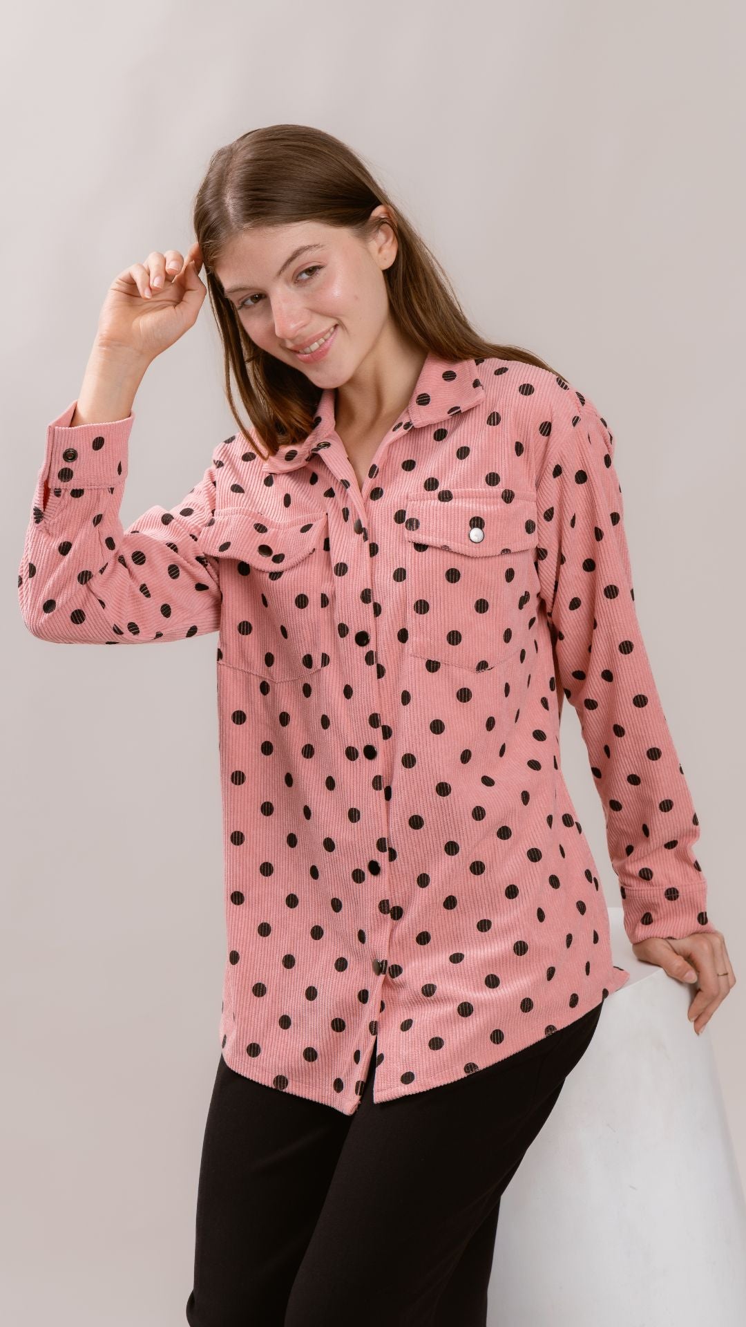 Camisacos Curduroy Rosa Polka