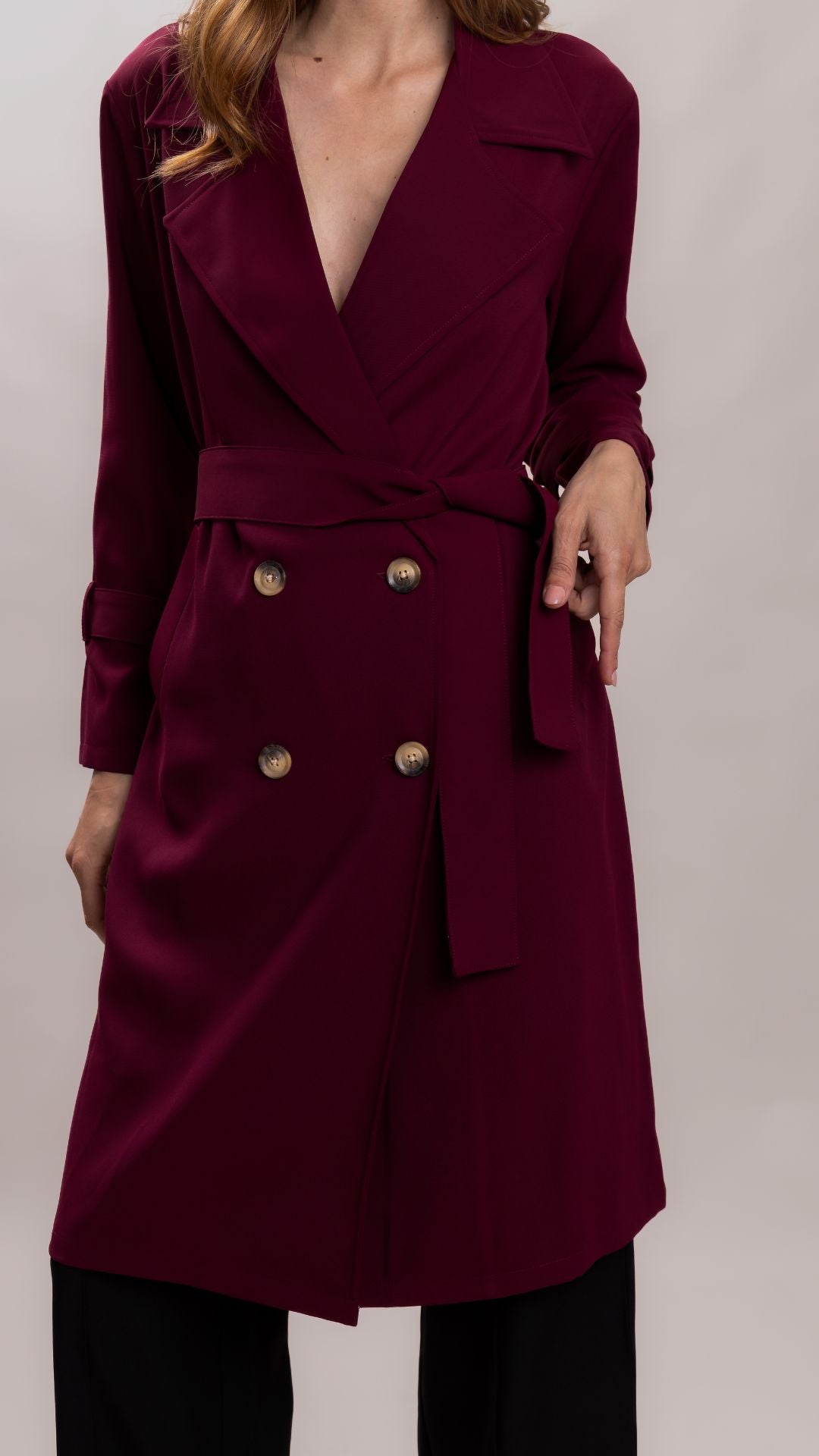 Trench Coat Morgan Burgundy – Edición Primavera