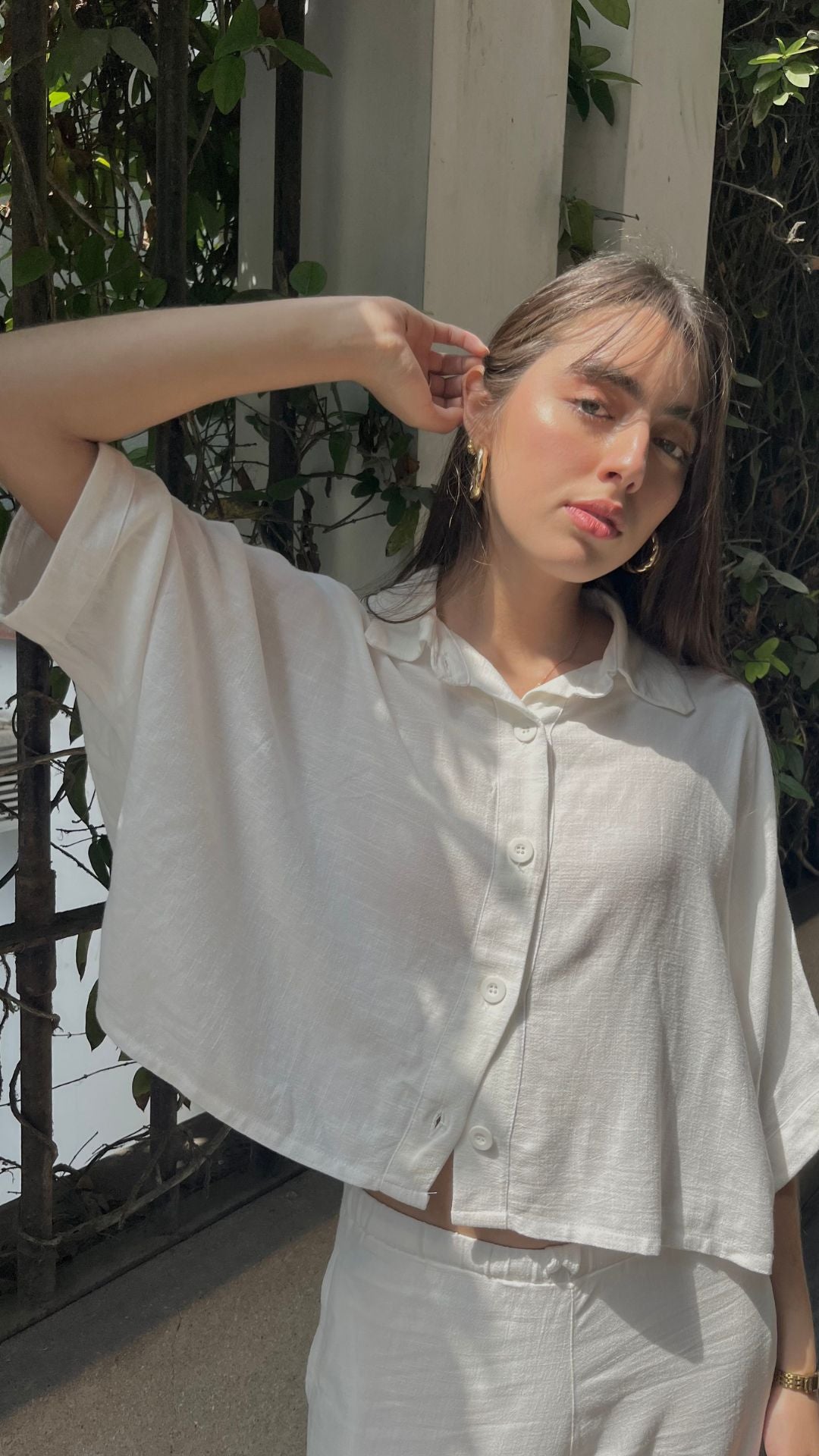 Blusa Lino Over - Blanca