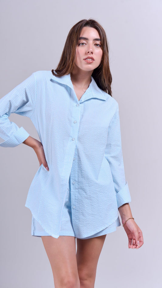 Camisa Celeste 100% Cotton