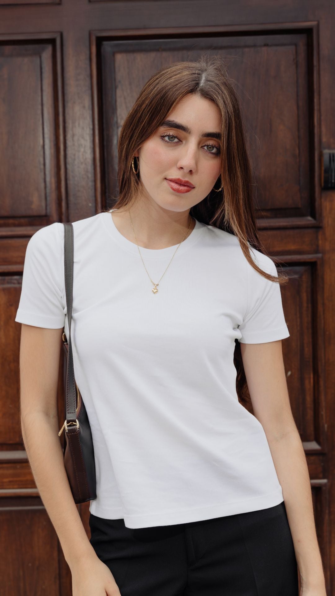 Classic Fit T-shirt Blanco-  Gamuza Pima