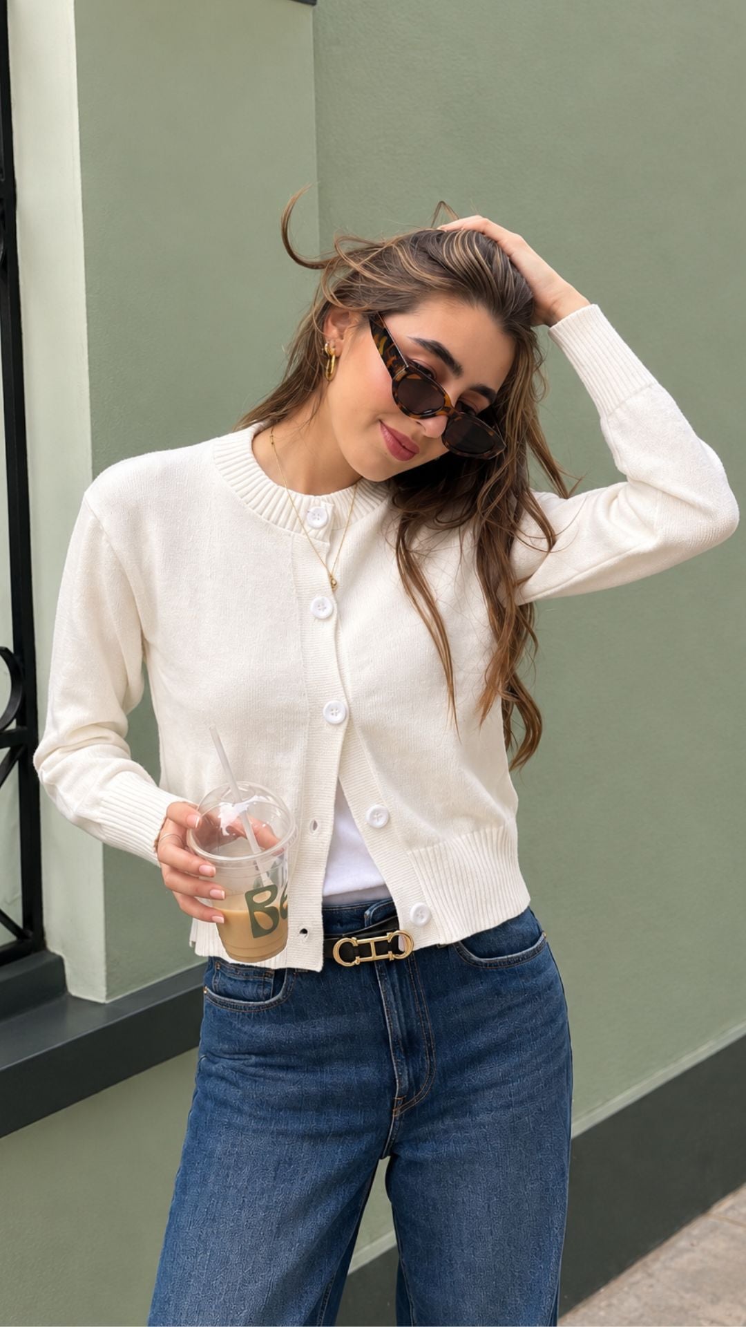 Cardigan Blanco Tejido