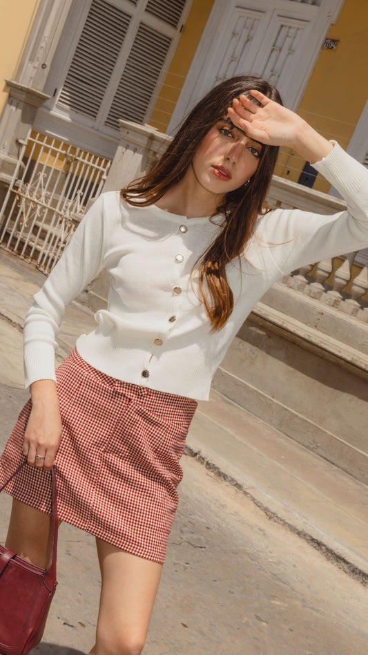 Preventa Cardigan Tejido Hueso