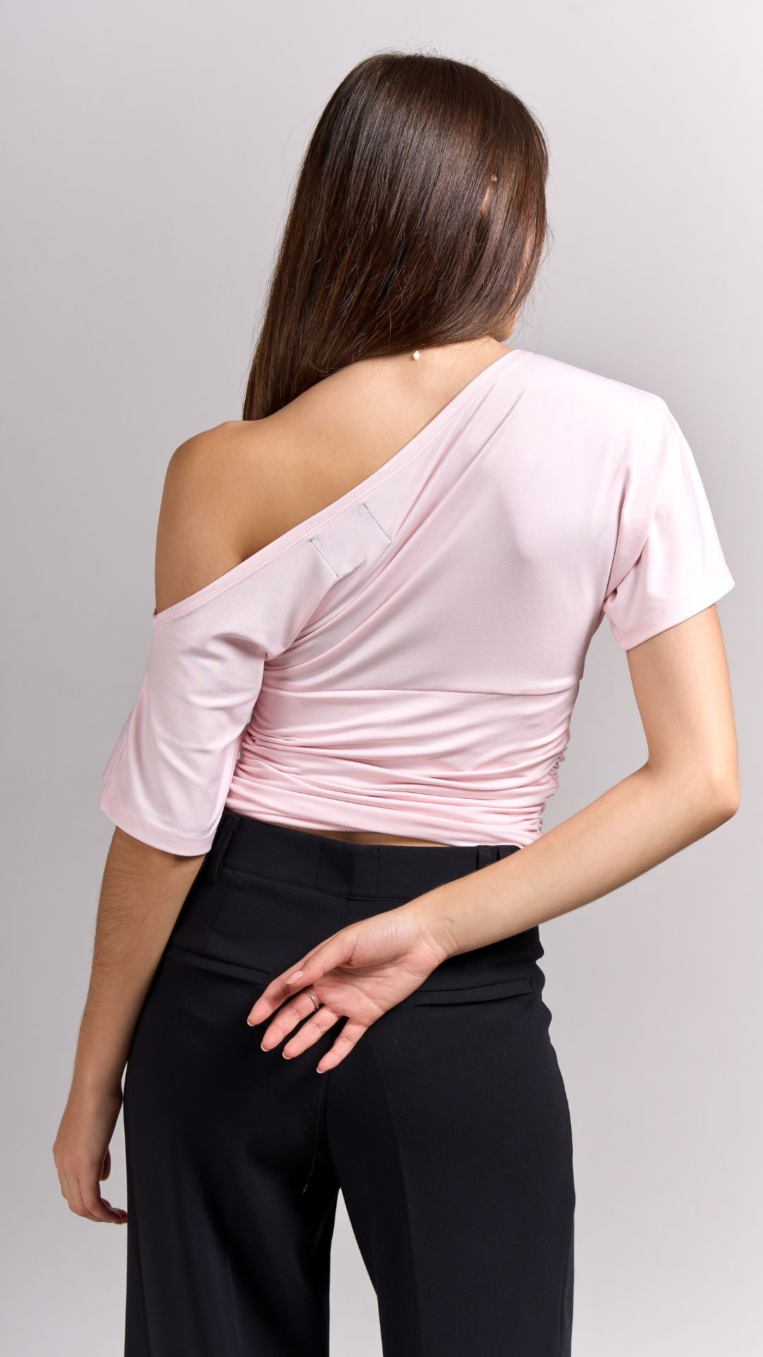Polo Off Shoulder - Rosa bebe