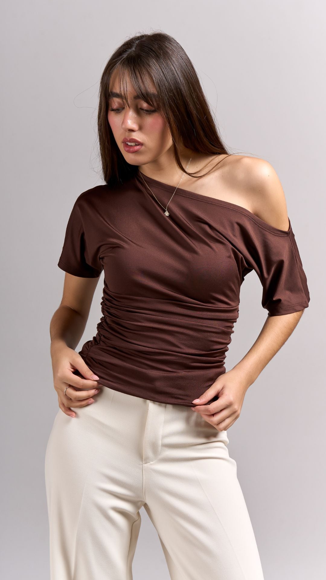 Polo Off Shoulder - Chocolate