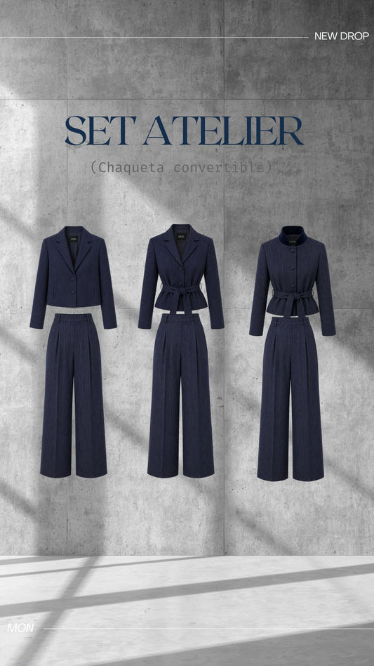 Set Atelier Azul  - Tweed & Terciopelo