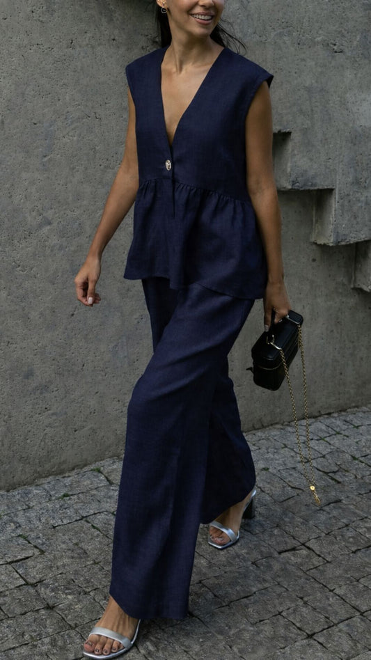 Preventa Blusa Lino Savanna Azul