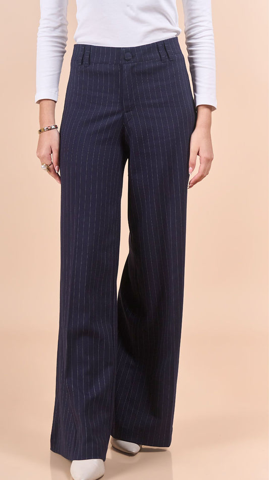 Pantalon Sastre Recto - Azul noche rayas