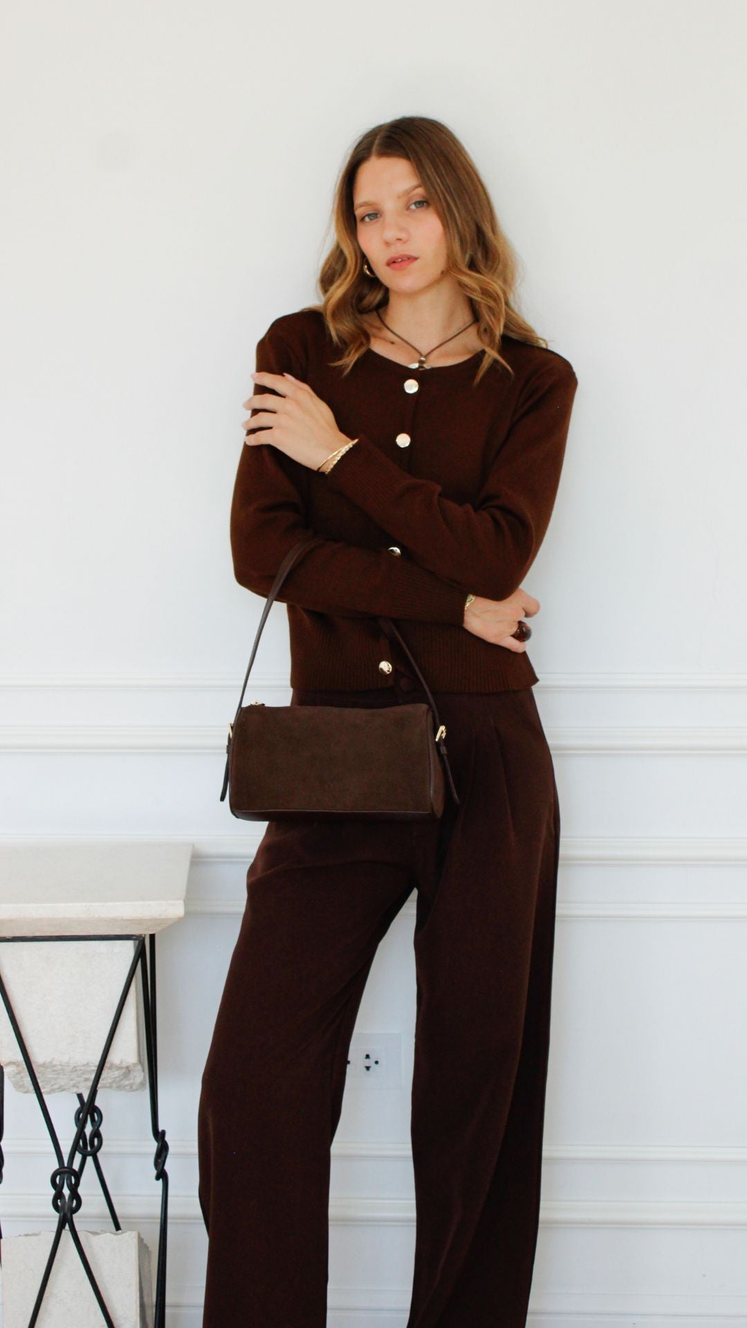 Cardigan Tejido Chocolate