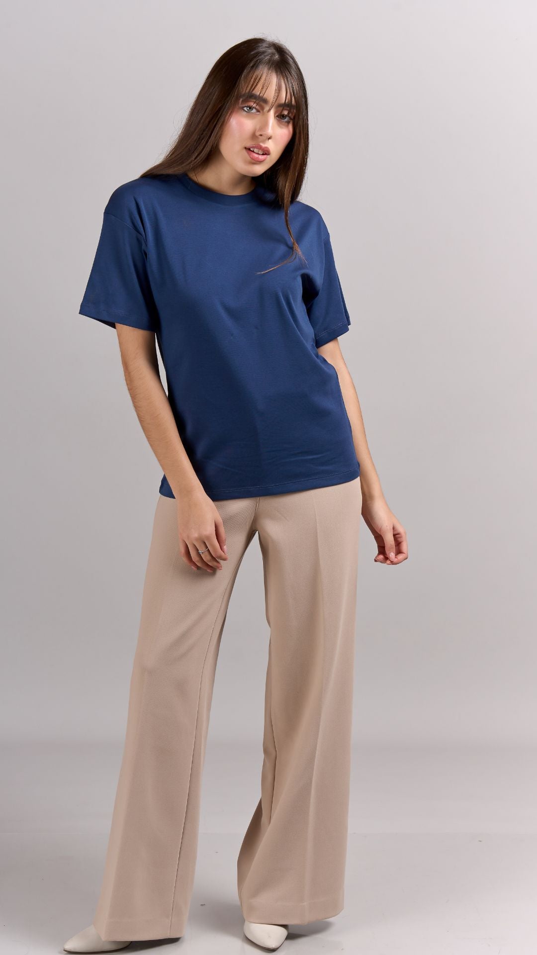 Camiseta Semi Oversize Pima - Azul zarafi