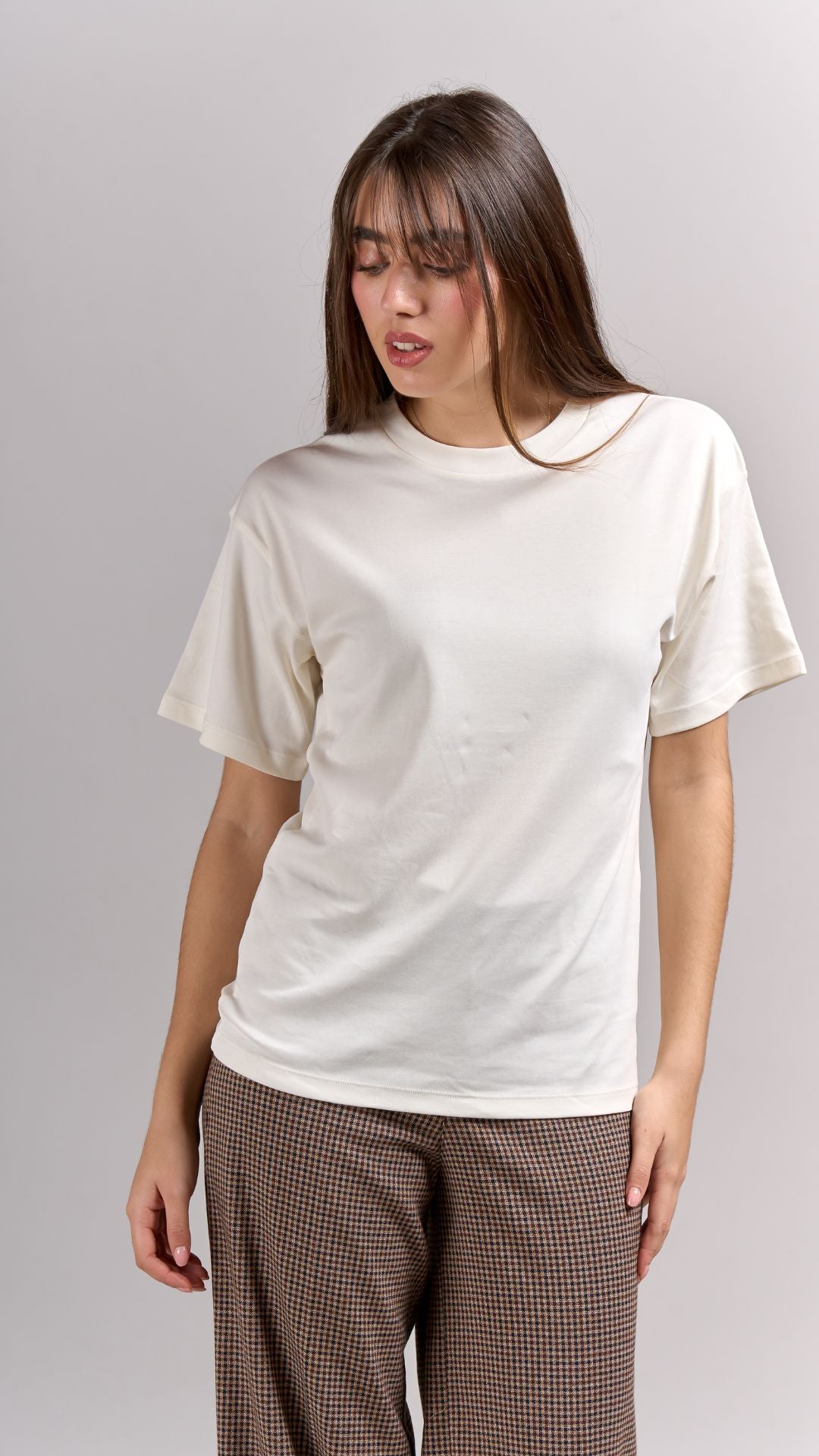 Camiseta Semi Oversize Pima - Ivory