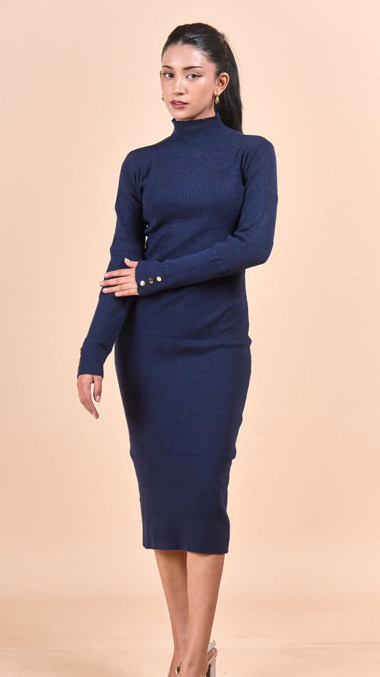 Vestido Knit - Midi Azul