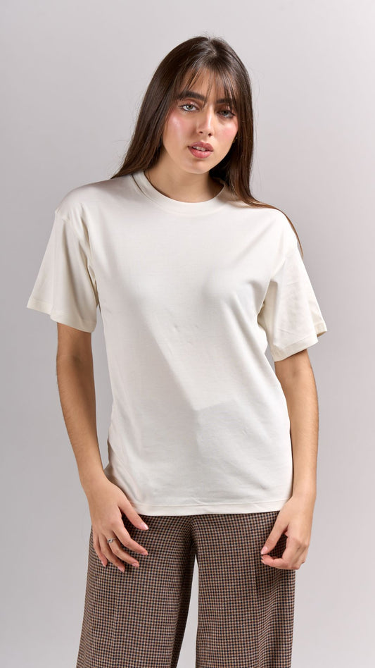 Camiseta Semi Oversize Pima - Ivory