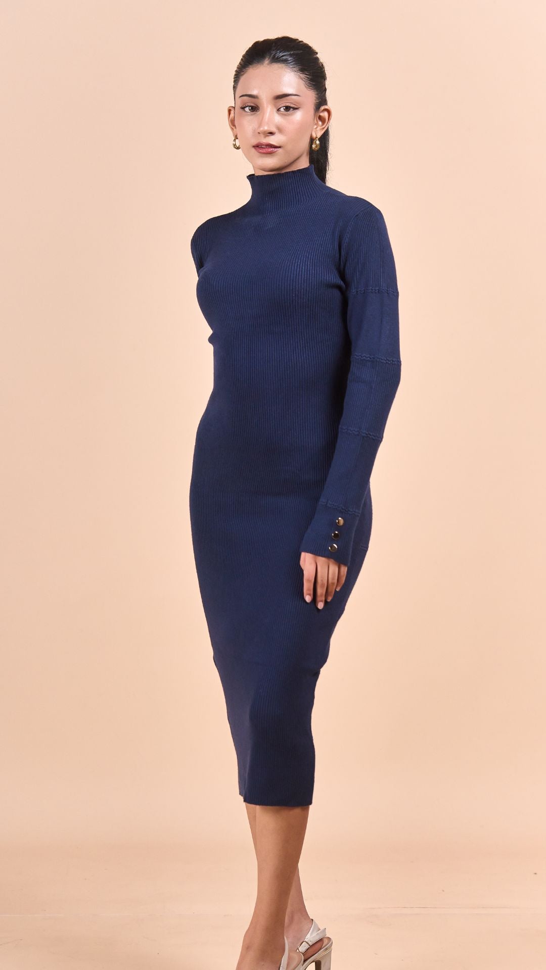 Vestido Knit - Midi Azul