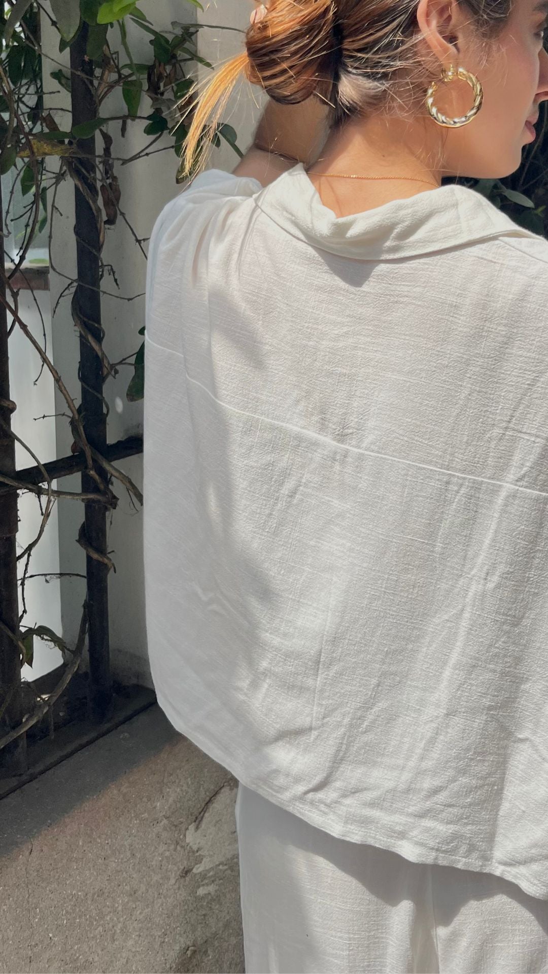 Blusa Lino Over - Blanca