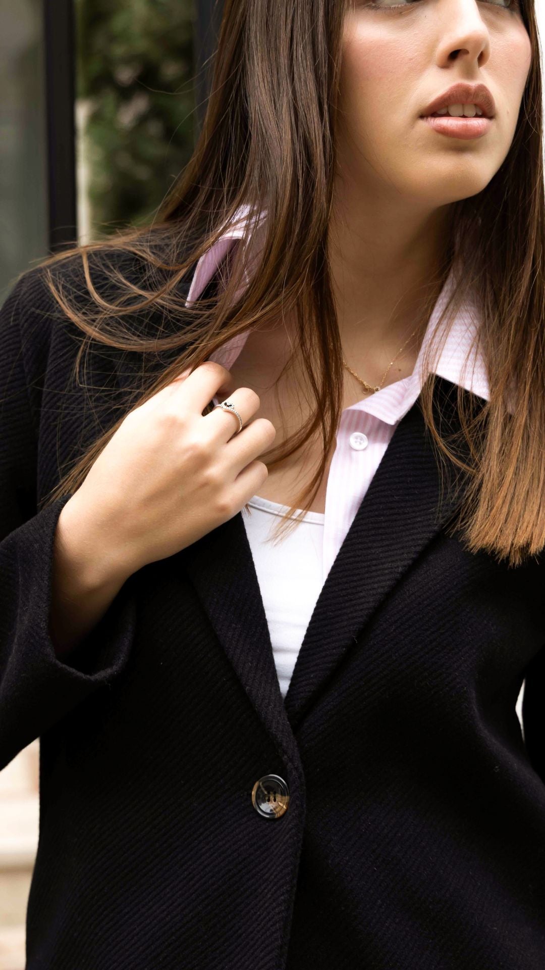 Abrigo Largo Tweed l Negro