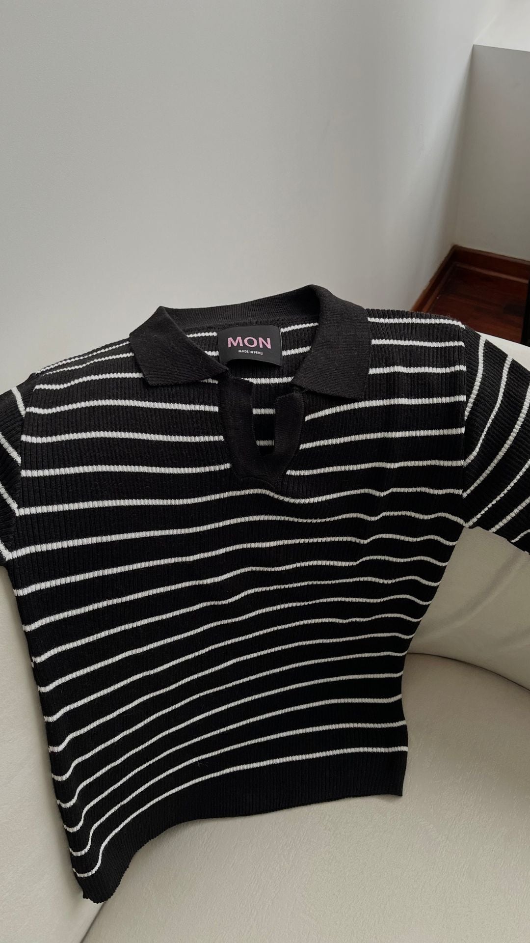 Polo tejido cuello camisero