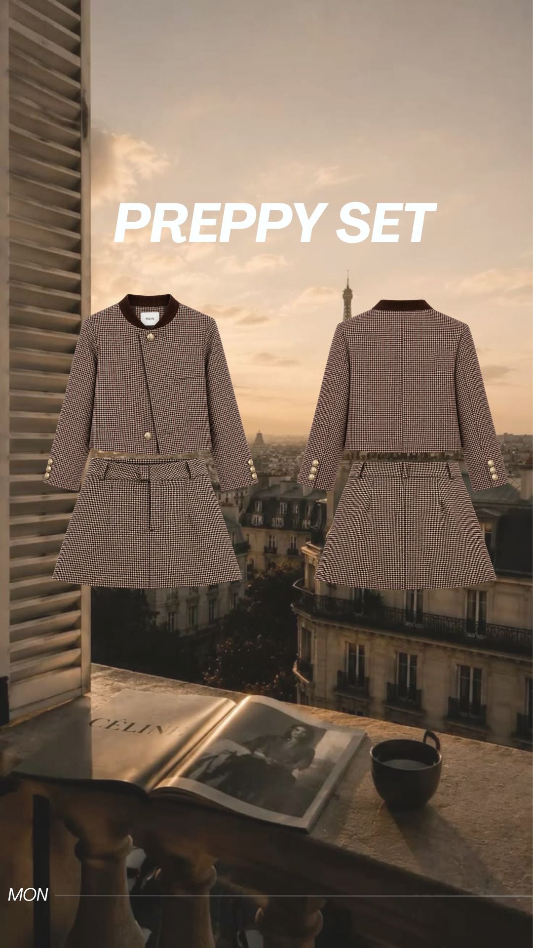 PREVENTA PREPPY SET TWEED CUADROS