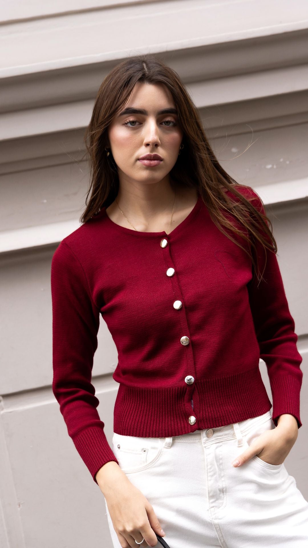 Cardigan Tejido - Burgundy - Nueva edicion