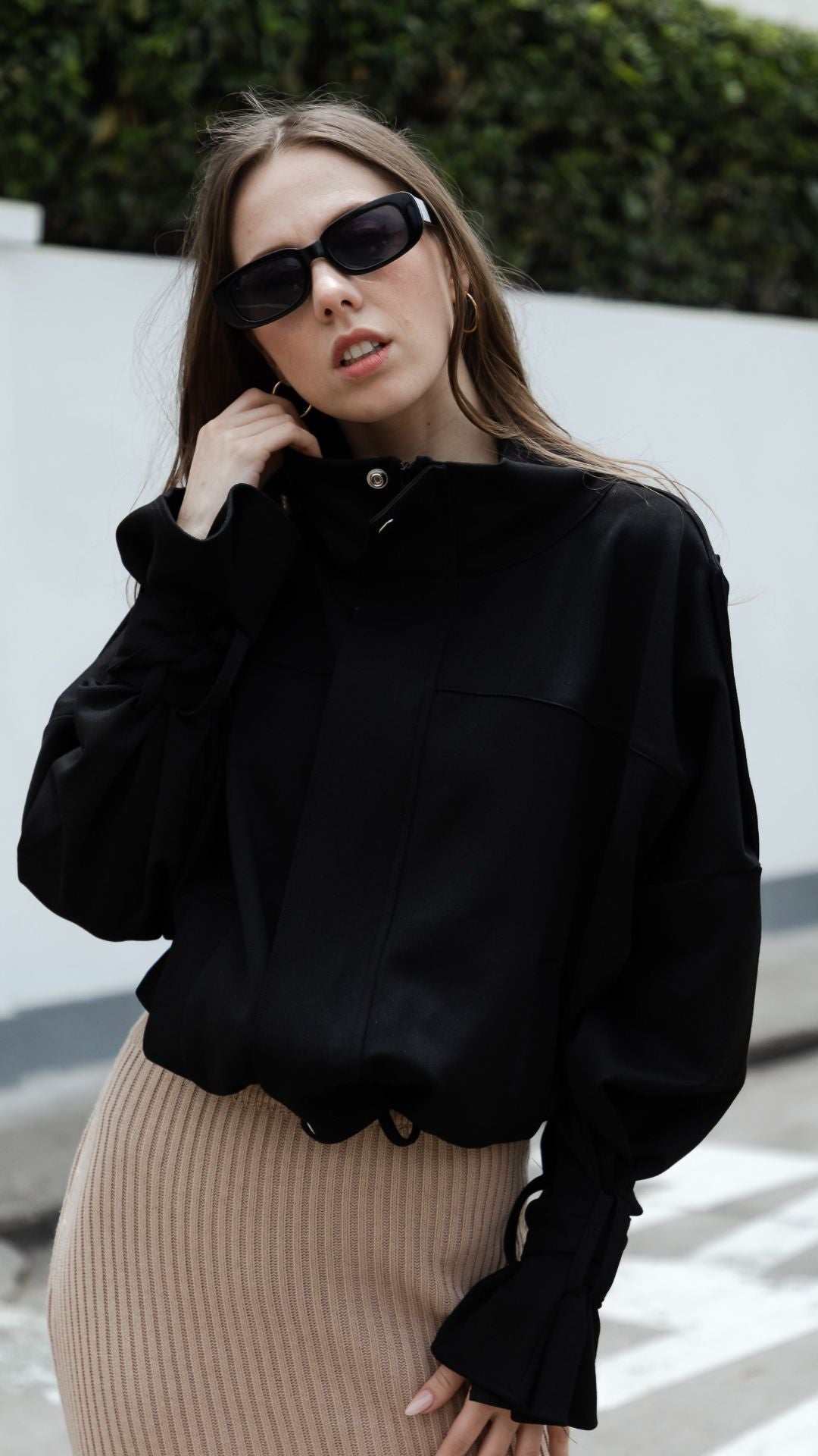 Preventa Bomber Zip Negra
