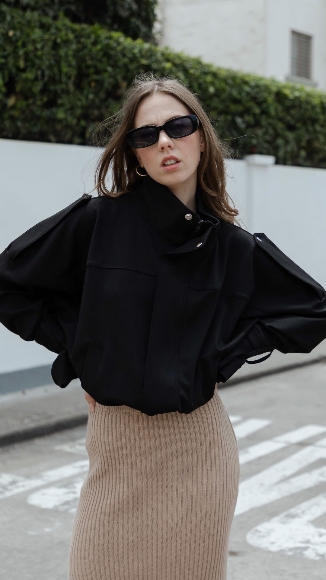 Preventa Bomber Zip Negra