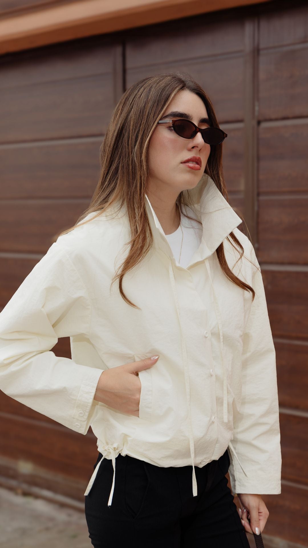 Casaca impermeable Brisa - Hueso